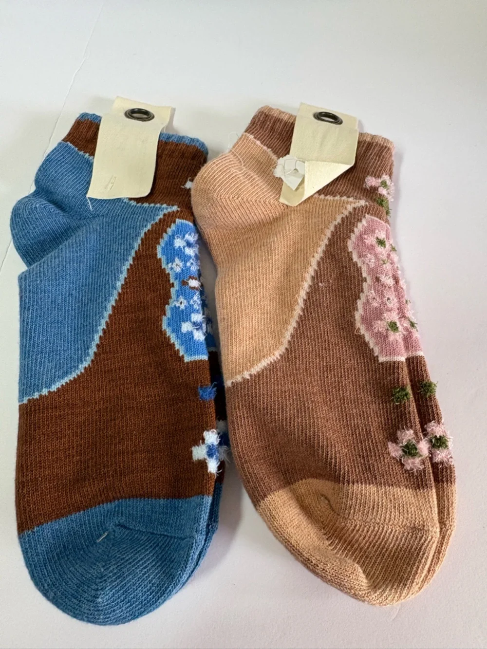 Set of 2 NWT Free People Super Short Raggedy Ankle Socks